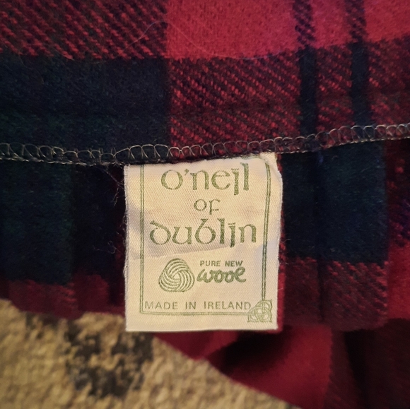 Wool tartan midi skirt kilt - Picture 6 of 9